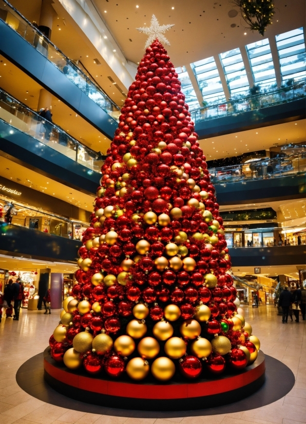 Christmas Tree, Christmas Ornament, Plant, Building, Interior Design, Architecture