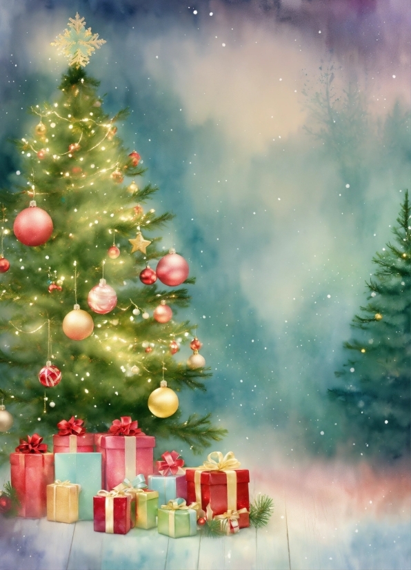 Christmas Tree, Christmas Ornament, Plant, Green, Light, Nature