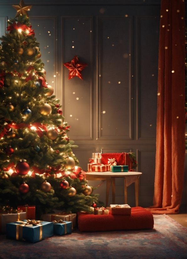 Christmas Tree, Christmas Ornament, Plant, Interior Design, Holiday Ornament, Tree
