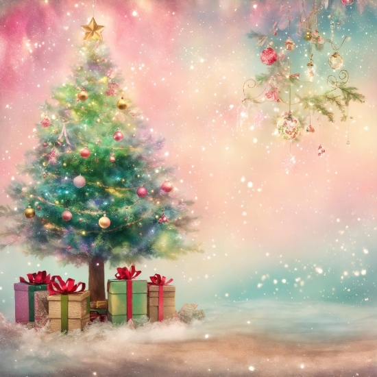 Christmas Tree, Christmas Ornament, Plant, Light, Green, Branch