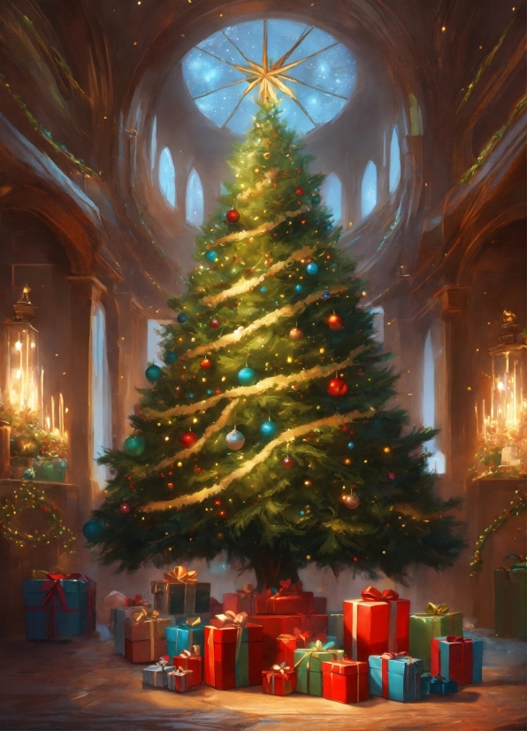 Christmas Tree, Christmas Ornament, Plant, Light, Holiday Ornament, Interior Design