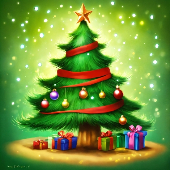 Christmas Tree, Christmas Ornament, Plant, Light, Nature, Leaf