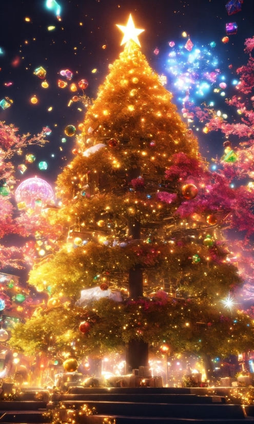 Christmas Tree, Christmas Ornament, Plant, Light, World, Leaf