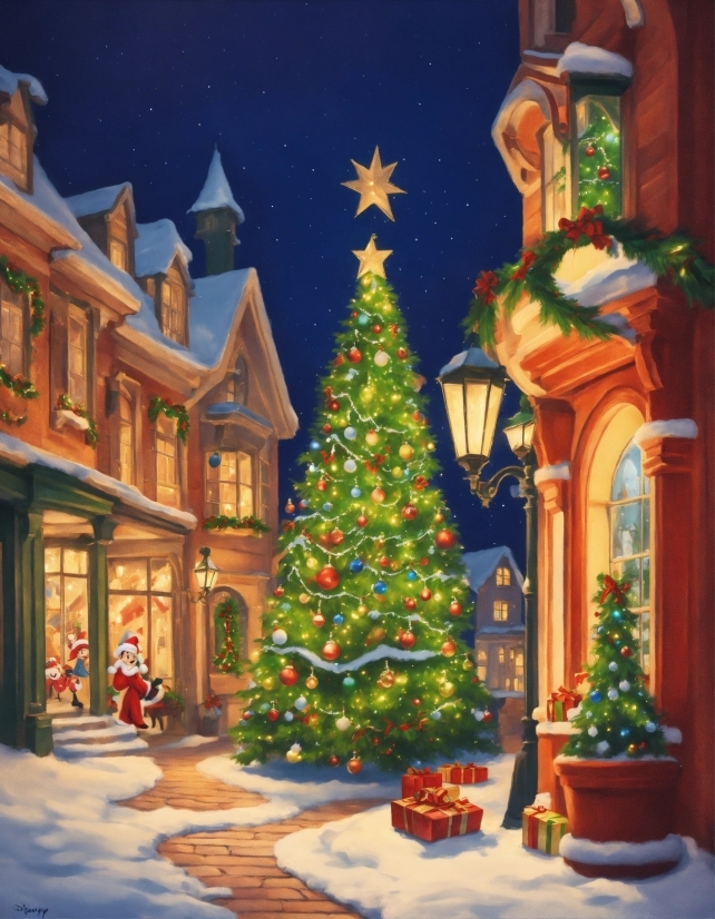 Christmas Tree, Christmas Ornament, Plant, Light, World, Sky