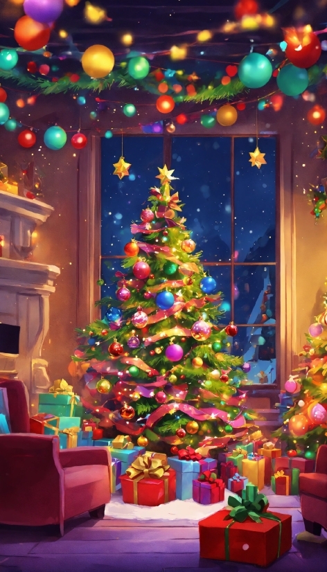 Christmas Tree, Christmas Ornament, Plant, Property, Light, Decoration