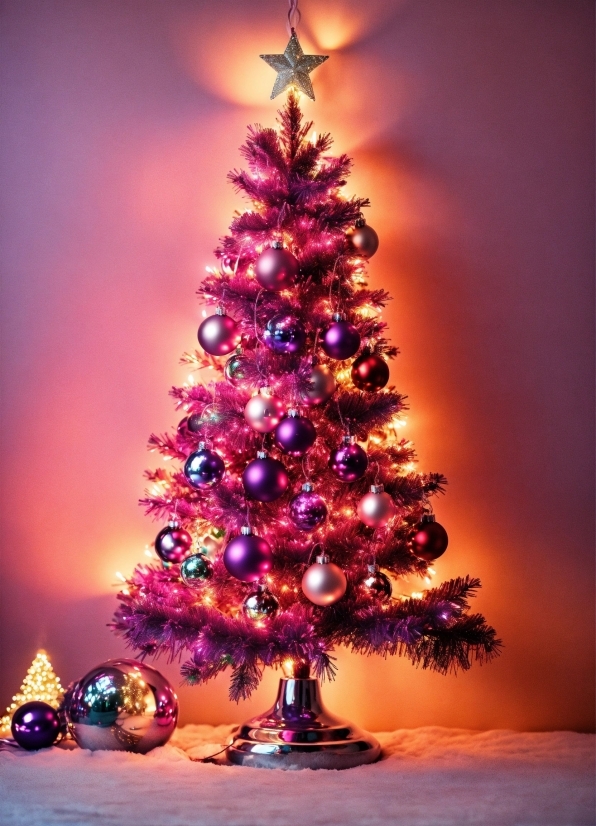 Christmas Tree, Christmas Ornament, Plant, Purple, Light, Nature