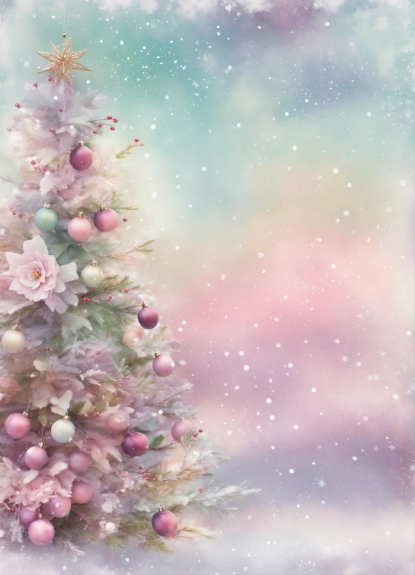 Christmas Tree, Christmas Ornament, Plant, Purple, Twig, Pink