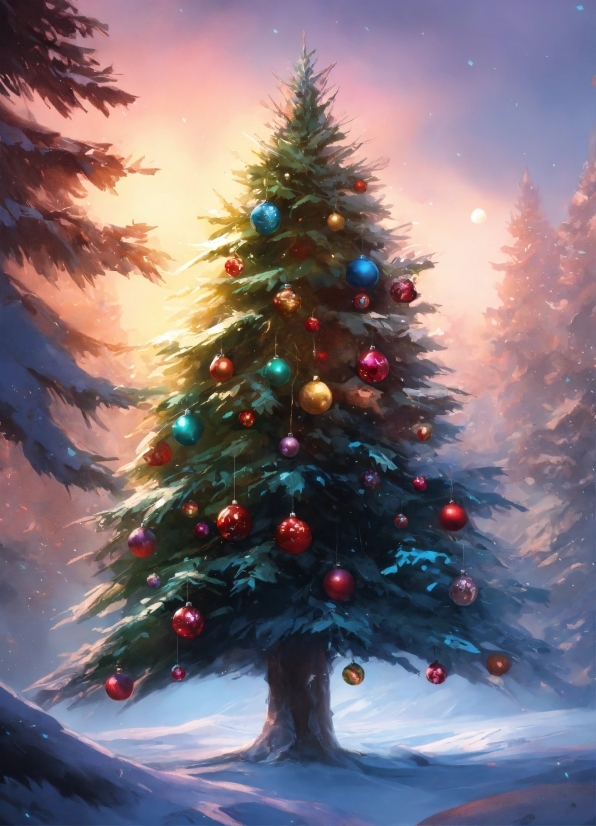 Christmas Tree, Christmas Ornament, Plant, Sky, Snow, World