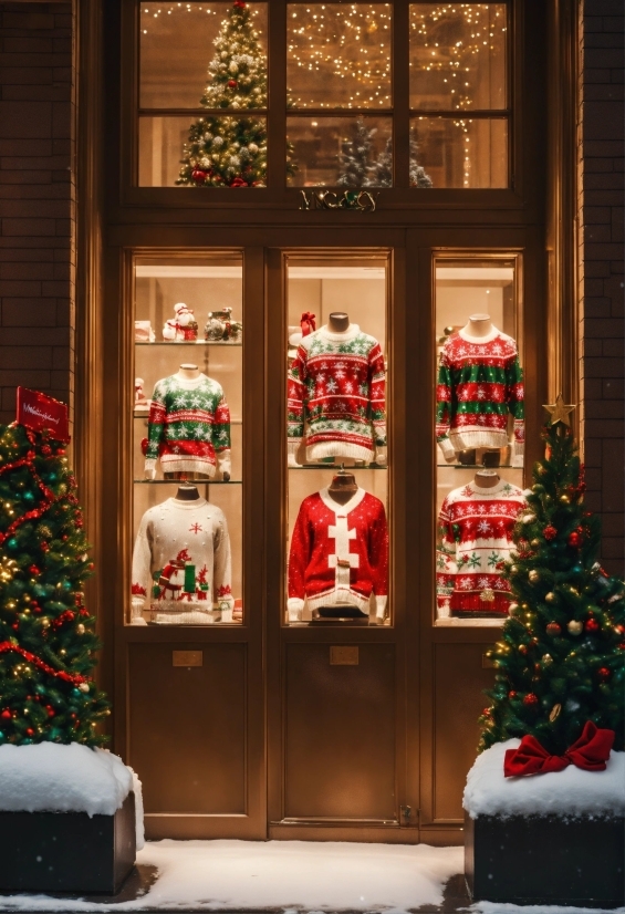 Christmas Tree, Christmas Ornament, Property, Light, Building, Interior Design