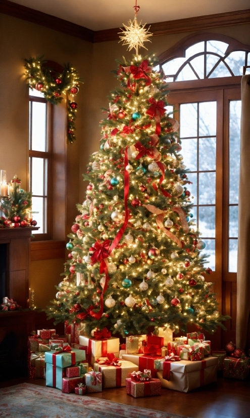 Christmas Tree, Christmas Ornament, Property, Light, Holiday Ornament, Interior Design