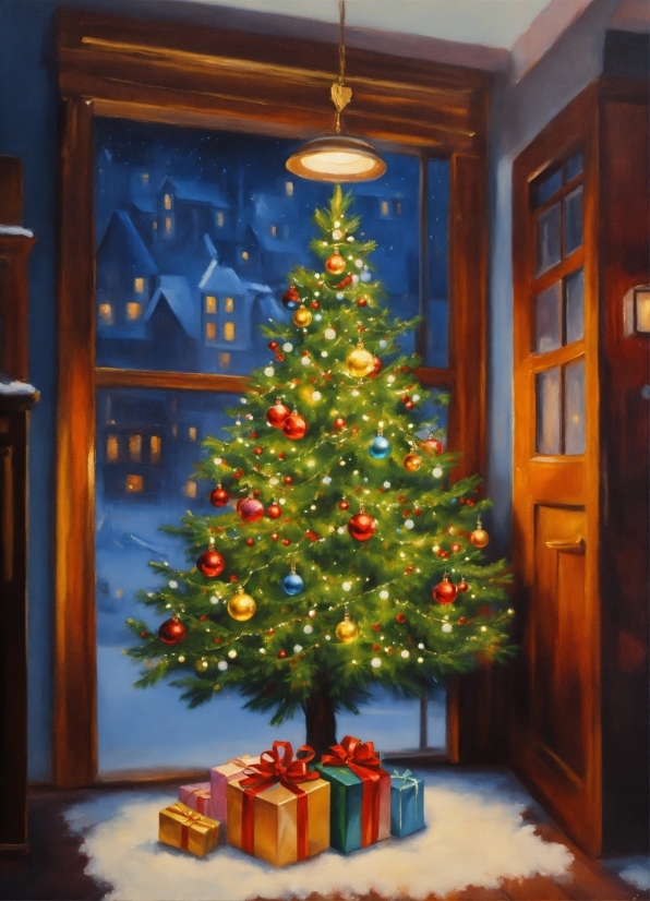 Christmas Tree, Christmas Ornament, Property, Light, Holiday Ornament, Wood