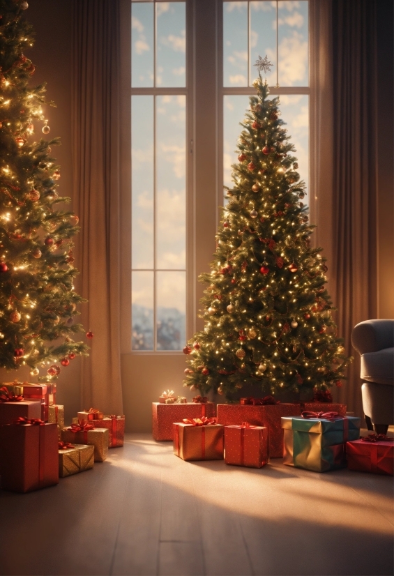 Christmas Tree, Christmas Ornament, Property, Plant, Light, Branch