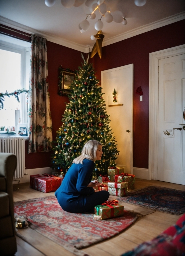 Christmas Tree, Christmas Ornament, Property, Plant, Wood, Window