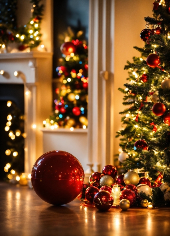 Christmas Tree, Christmas Ornament, Property, White, Green, Light