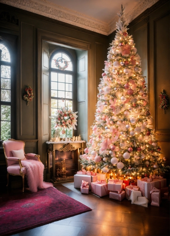 Christmas Tree, Christmas Ornament, Property, Window, Plant, Wood
