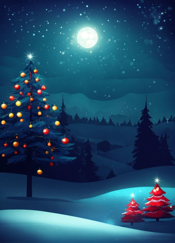 Christmas Tree, Christmas Ornament, Sky, World, Light, Nature