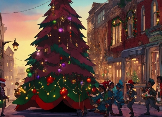 Christmas Tree, Christmas Ornament, Sky, World, Purple, Holiday Ornament