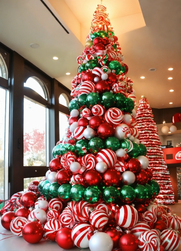 Christmas Tree, Christmas Ornament, White, Holiday Ornament, Interior Design, Window