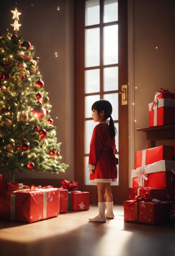 Christmas Tree, Christmas Ornament, White, Light, Interior Design, Standing