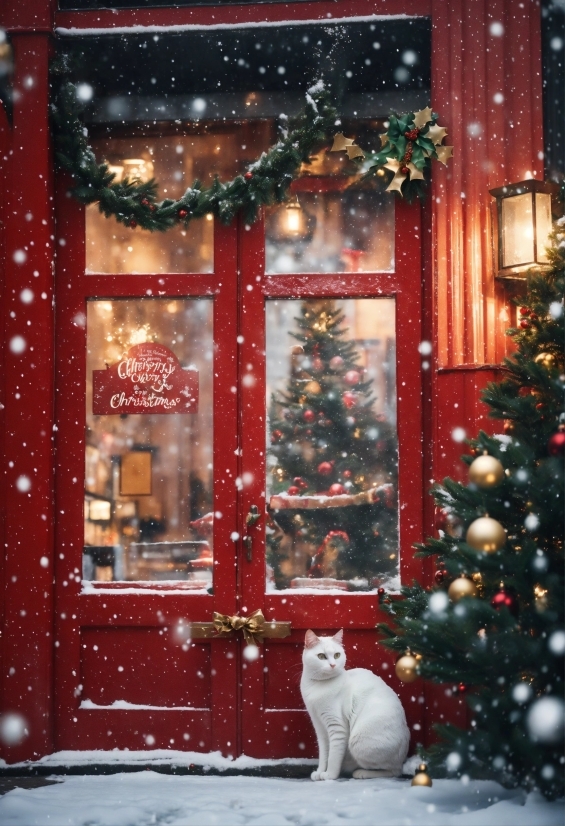 Christmas Tree, Christmas Ornament, White, Window, Decoration, Light