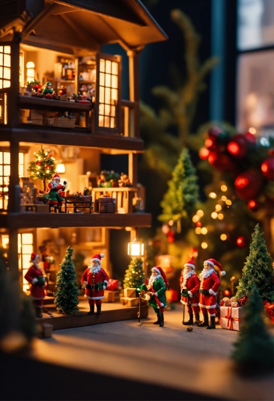 Christmas Tree, Christmas Ornament, Window, Light, Lighting, Building