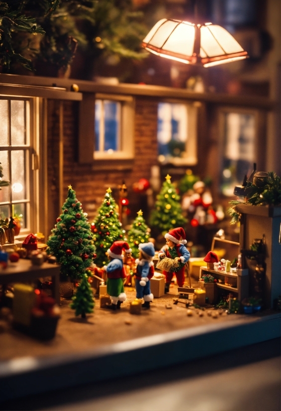Christmas Tree, Christmas Ornament, Window, Light, Plant, Toy