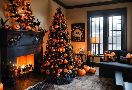 Christmas Tree, Christmas Ornament, Wood, Architecture, Window, Ornament