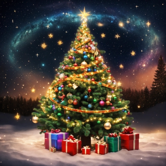 Christmas Tree, Christmas Ornament, World, Light, Nature, Tree