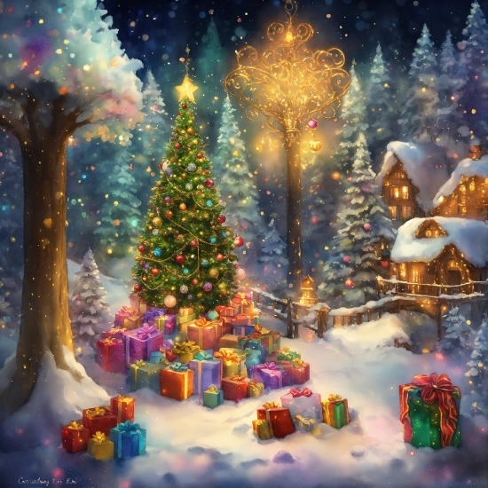 Christmas Tree, Christmas Ornament, World, Plant, Light, Natural Environment