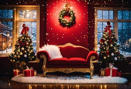 Christmas Tree, Decoration, Christmas Ornament, Furniture, Light, Lighting