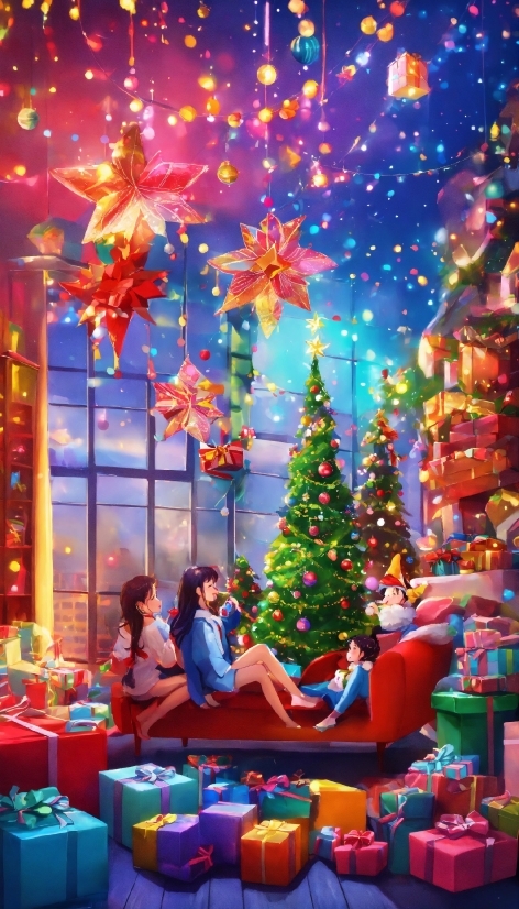 Christmas Tree, Decoration, Christmas Ornament, Light, Plant, Interior Design