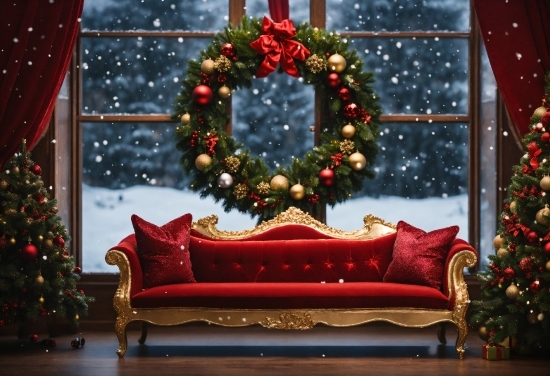 Christmas Tree, Decoration, Furniture, Christmas Ornament, Light, Plant