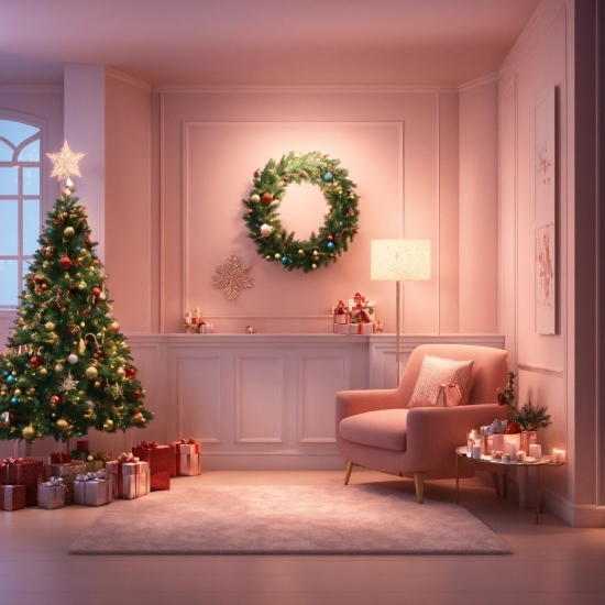 Christmas Tree, Decoration, Furniture, Plant, Interior Design, Ornament