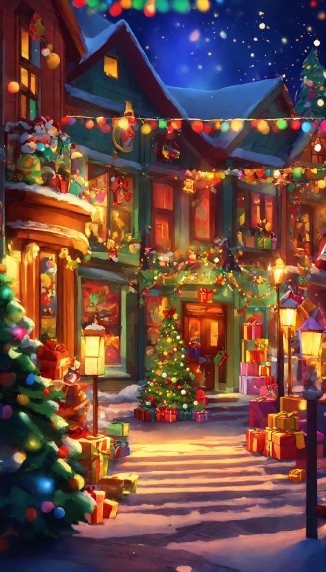 Christmas Tree, Decoration, Light, Christmas Ornament, Lighting, Building