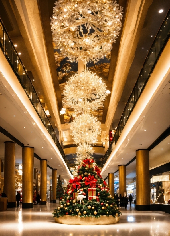Christmas Tree, Decoration, Light, Interior Design, Architecture, Retail