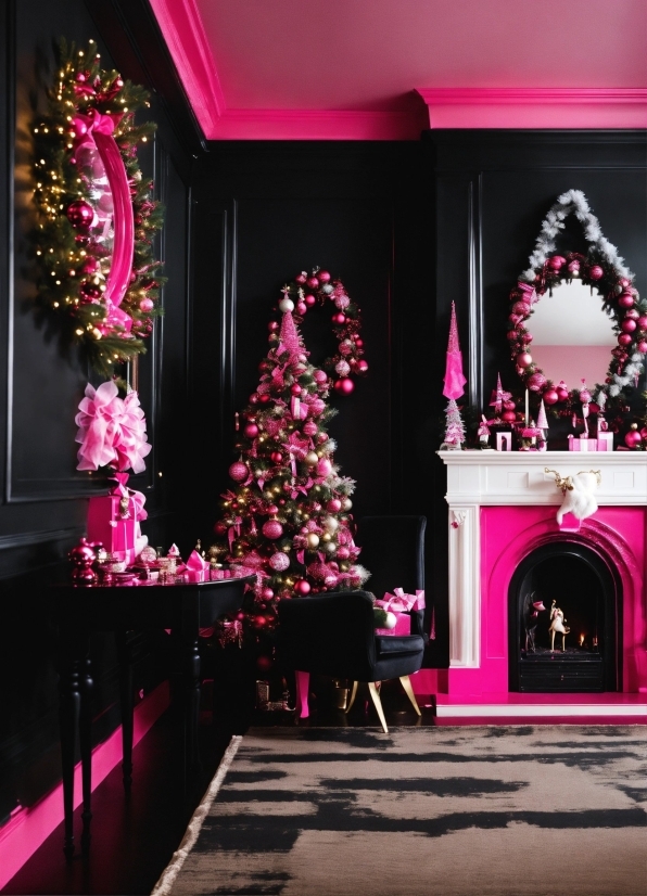 Christmas Tree, Decoration, Light, Purple, Christmas Ornament, Interior Design