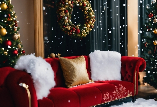 Christmas Tree, Decoration, Property, Photograph, White, Light