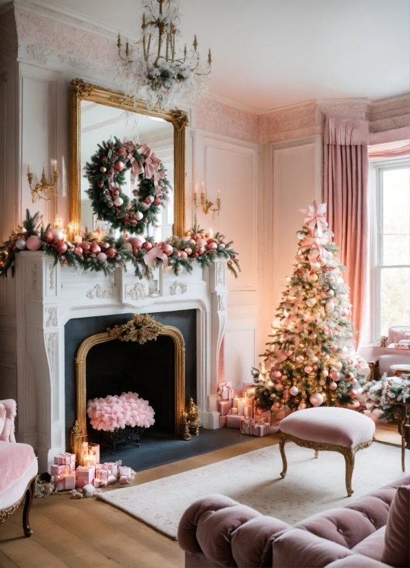 Christmas Tree, Decoration, Wood, Window, Interior Design, Ornament