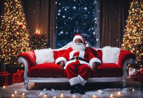 Christmas Tree, Furniture, Couch, Light, Christmas Ornament, Lighting