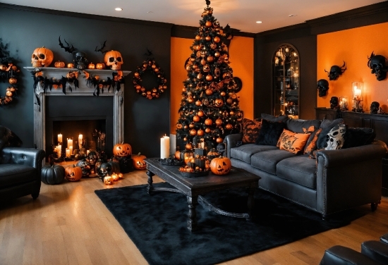 Christmas Tree, Furniture, Couch, Plant, Decoration, Wood