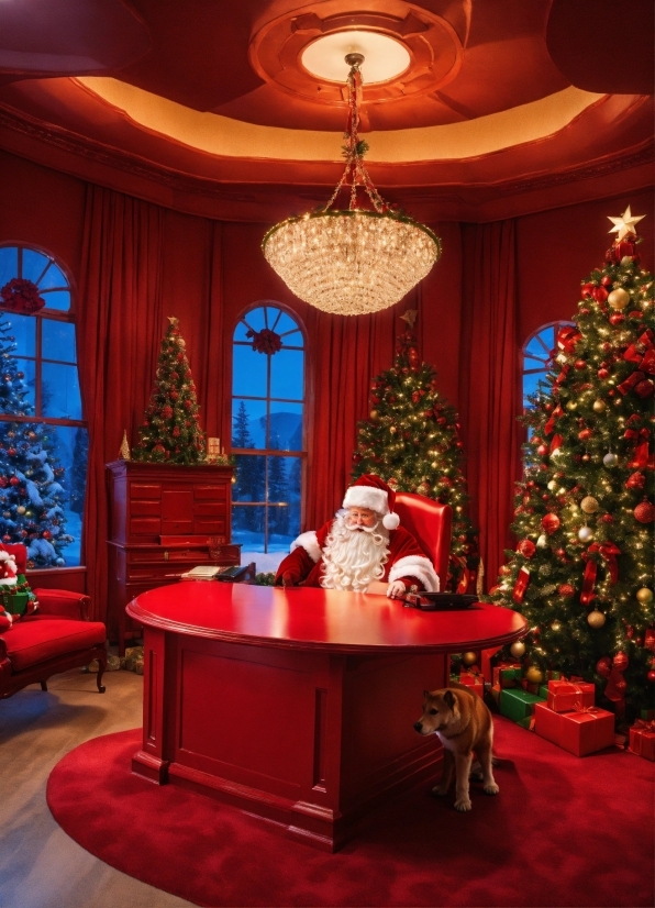 Christmas Tree, Furniture, Decoration, Light, Lighting, Table