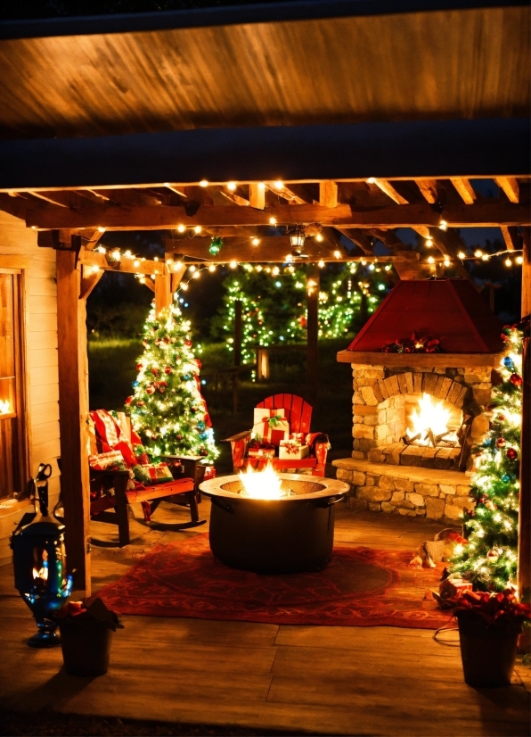 Christmas Tree, Furniture, Decoration, Plant, Window, Interior Design