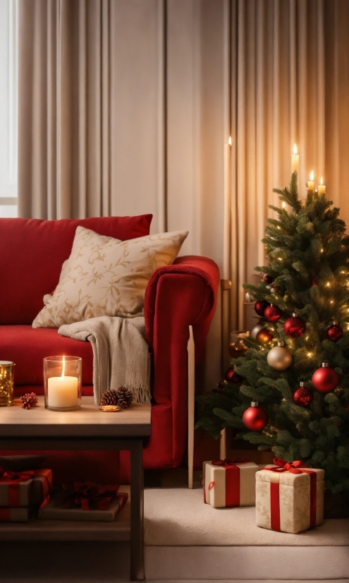 Christmas Tree, Furniture, Light, Table, Comfort, Wood