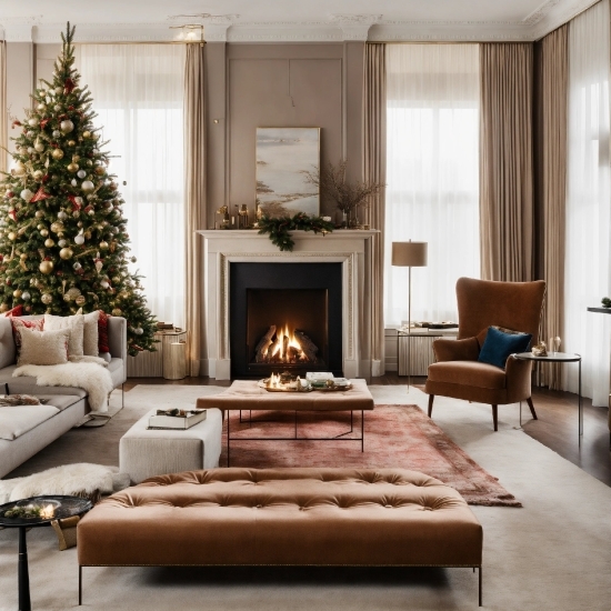 Christmas Tree, Furniture, Property, Comfort, Wood, Lighting