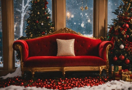 Christmas Tree, Furniture, Property, Decoration, Green, Light
