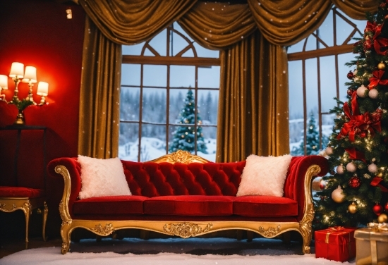 Christmas Tree, Furniture, Property, Decoration, Light, Window