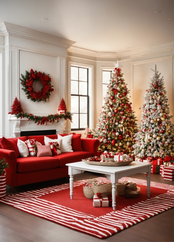 Christmas Tree, Furniture, Property, Decoration, Window, Couch