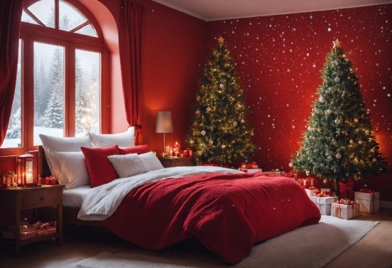 Christmas Tree, Furniture, Property, Plant, Decoration, Light