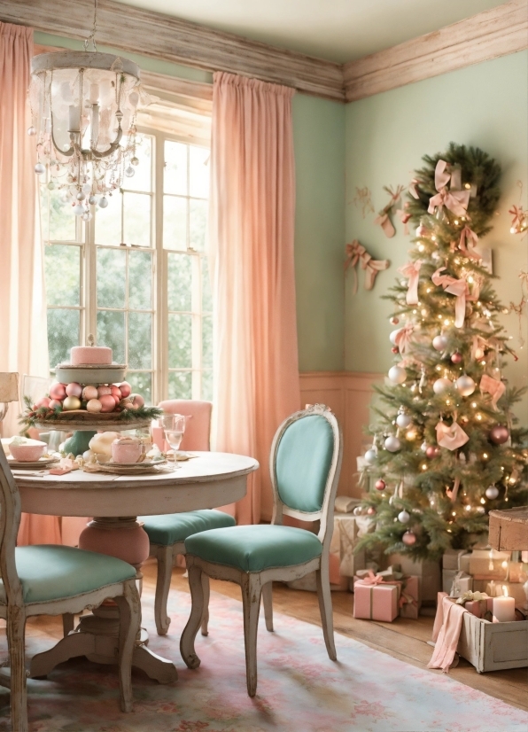 Christmas Tree, Furniture, Property, Window, Wood, Table