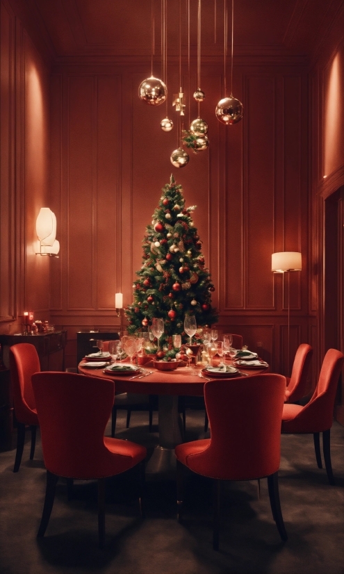 Christmas Tree, Furniture, Table, Property, Chair, Plant